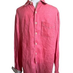True Grit men’s button down Linen shirt size M